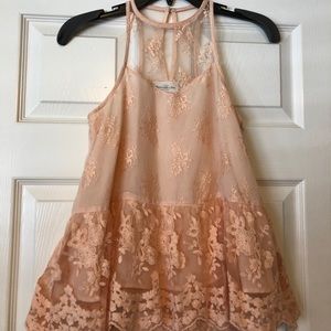 Peach lace blouse